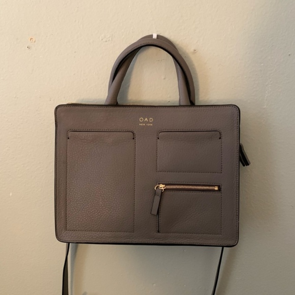 OAD New York Kit Tote Pebble Gray Satchel Handbag - Picture 4 of 6